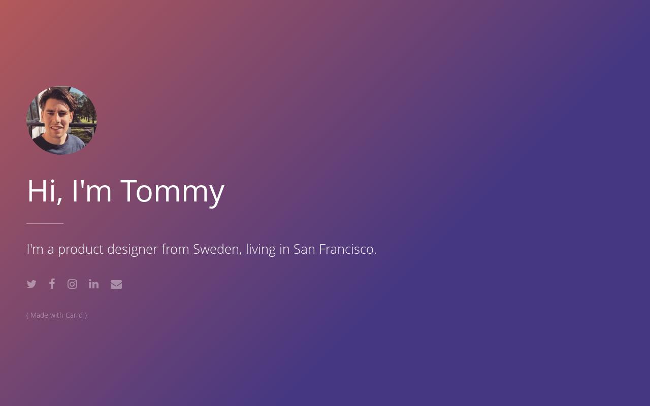 Carrd profile picture for @tommy